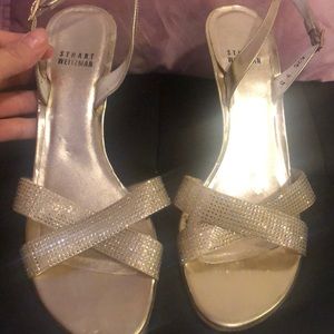 Silver Stuart Weitzman Slingback Heels